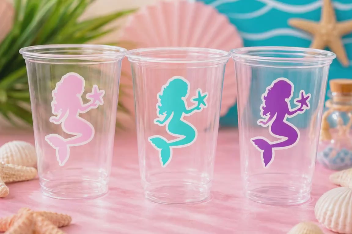 MERMAID PARTY CUPS - Mermaid Birthday Cups Mermaid Party Cups Mermaid Party Decorations Mermaid Party Favors Mermaid Mermaid Party Decor