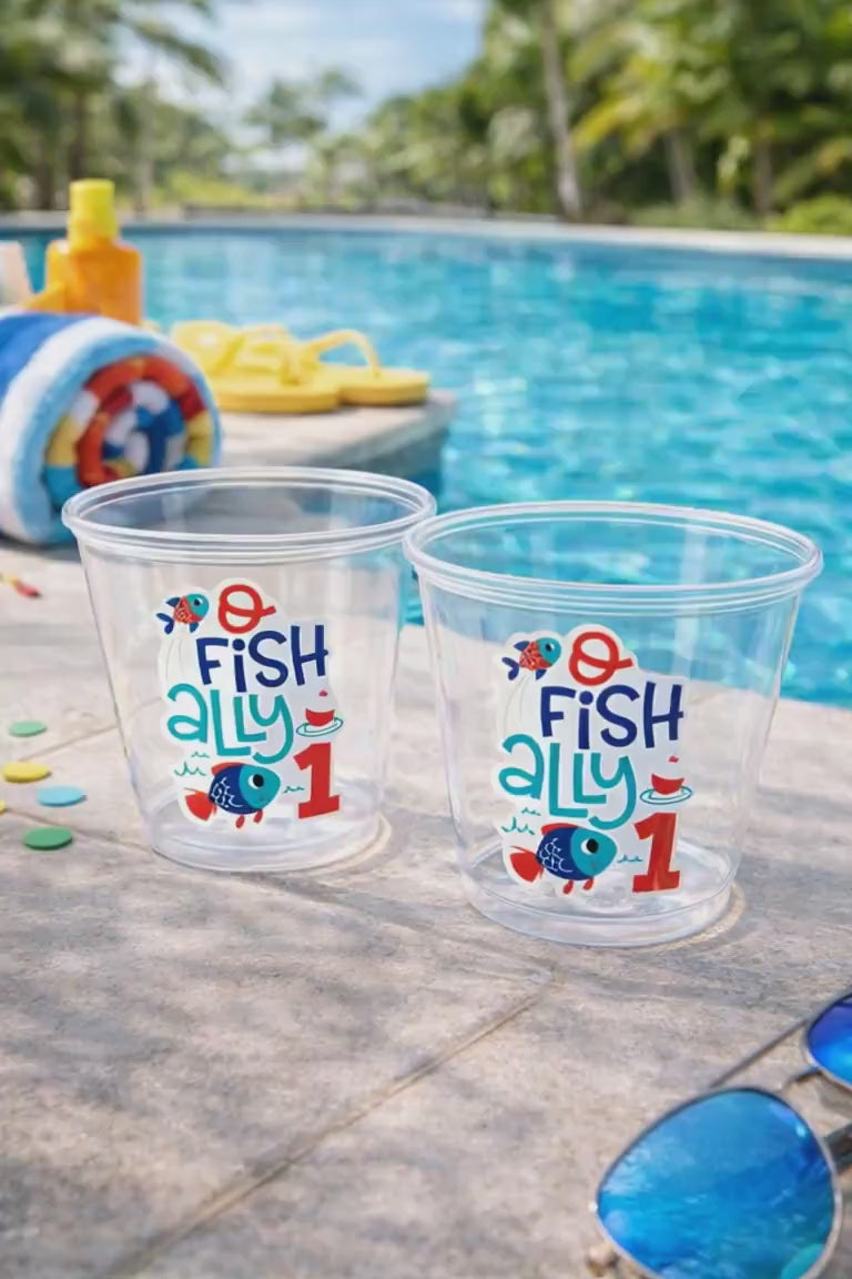 FISHING PARTY CUPS  O-Fish-Ally Fishing Birthday Fishing First Birthday Party Gone Fishing Party The Big One Decorations Fish Bait Cups