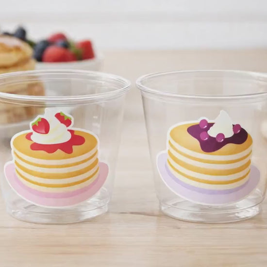Pancake Party Cups, Pancake Treat Cups, Pancake Birthday, Pancake Party, Pancake Party Favors, Pancakes and Pajamas