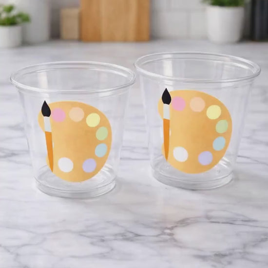 ART PARTY CUPS - Art Painting Party Treat Cups Paint Party Favors Art Party Cups Art Party Paint Pallette Painting Party Favors Paint Favor