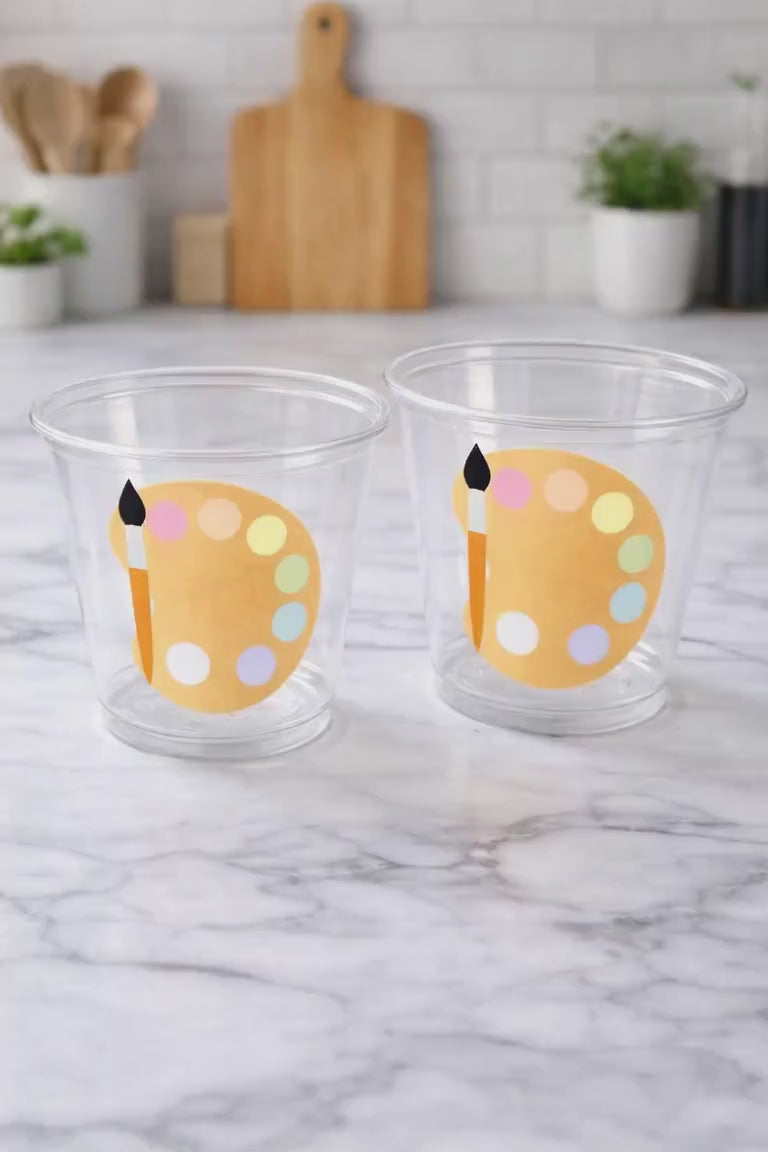 ART PARTY CUPS - Art Painting Party Treat Cups Paint Party Favors Art Party Cups Art Party Paint Pallette Painting Party Favors Paint Favor
