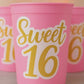 SWEET 16 PARTY Cups - Reuseable Sweet Sixteen Party Cups Sweet 16 Party Cups Sweet 16 Party Favors Sweet 16 Party Favors 16th Birthday Party