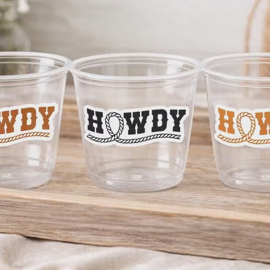 COWBOY PARTY CUPS - Cowboy Howdy Cups Cowboy Party Decorations Cowboy Baby Shower Decorations Baby Sprinkle Cowboy Birthday Decoration Favor