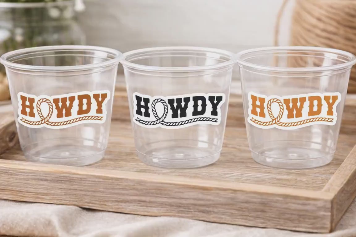 COWBOY PARTY CUPS - Cowboy Howdy Cups Cowboy Party Decorations Cowboy Baby Shower Decorations Baby Sprinkle Cowboy Birthday Decoration Favor