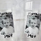 Custom Photo Birthday Cups with Year | Personalized Plastic Party Cups | Vintage Est Year Face Cups for Party Decorations & Favors Supplies