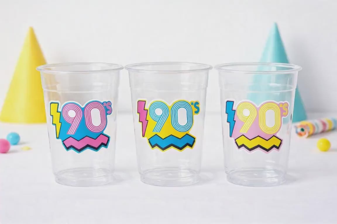 I Love the 90'S PARTY CUPS - 90's Birthday Cups 90's Party Cups 90's Decorations 90's Birthday Party 90's Birthday Party Decorations 90s
