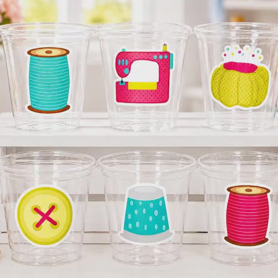 SEWING PARTY CUPS - Sewing Cups Sewing Party Cups Sewing Birthday Cups Sewing Party Favors Sewing Cups Sewing Sewer Sew Party Decorations