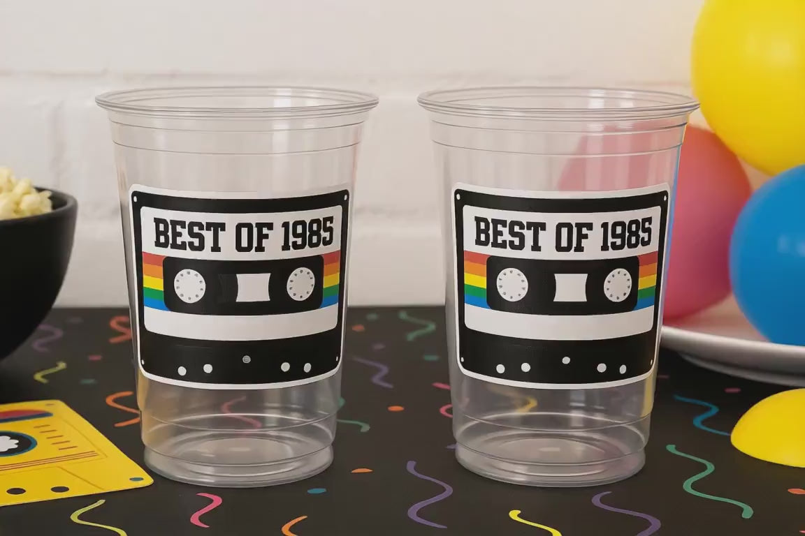 40th PARTY CUPS 40th Birthday Decoration 40th Party Favors 40th Party 40th Birthday Cassette Tape Party Best of 1985 Birthday Vintage 1985