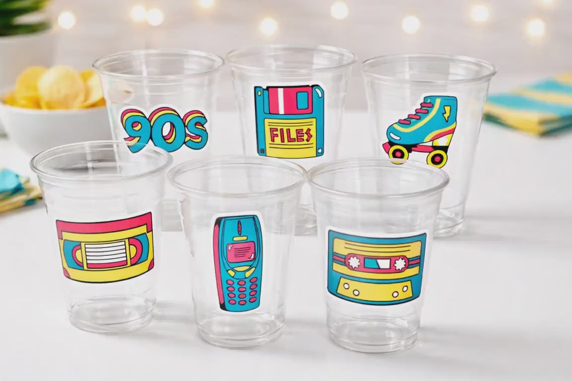 I Love the 90'S PARTY CUPS - 90's Birthday Cups 90's Party Cups 90's Decorations 90's Birthday Party 90's Birthday Party Decorations 90s 80s