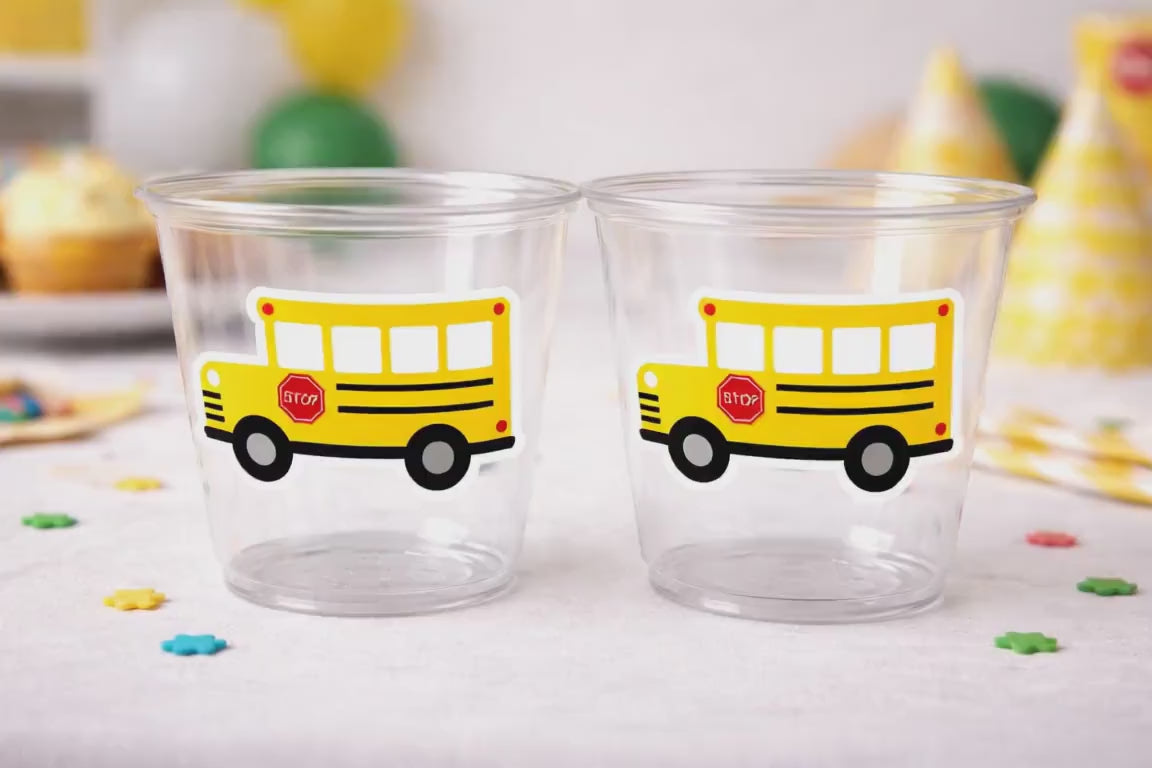 School Bus Party Cups - School Cups School Bus Birthday School Bus Party School Bus Favors Teachers Gift Gift for Teacher Back To School