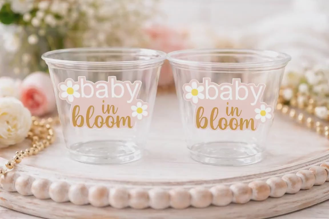 BABY IN BLOOM Party Cups Baby in Bloom Baby Shower Favors Baby in Bloom Shower Cups Baby in Bloom Party Decorations Wildflower Party Cups