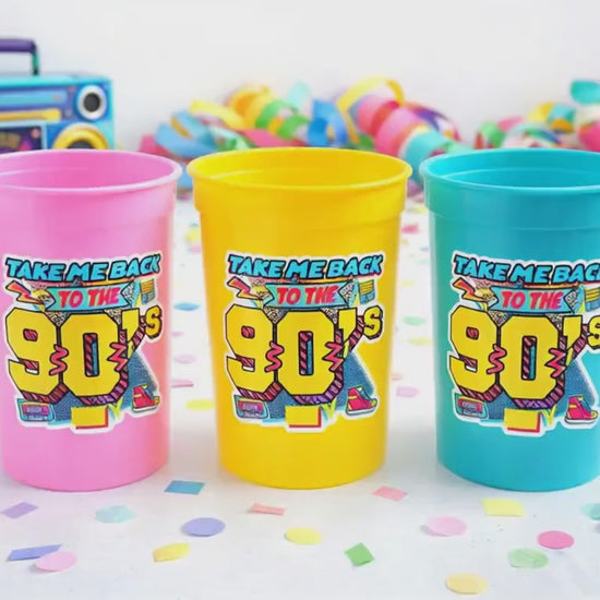 I Love the 90'S PARTY CUPS - 90's Birthday Cups 90's Party Cups 90's Decorations 90's Birthday Party 90's Birthday Party Decorations 90s
