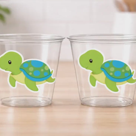 TURTLE PARTY CUPS - Turtle Cups Turtle Decorations Turtle Birthday Turtle Party Turtle Party Favors Turtle Baby Shower Baby Sprinkle