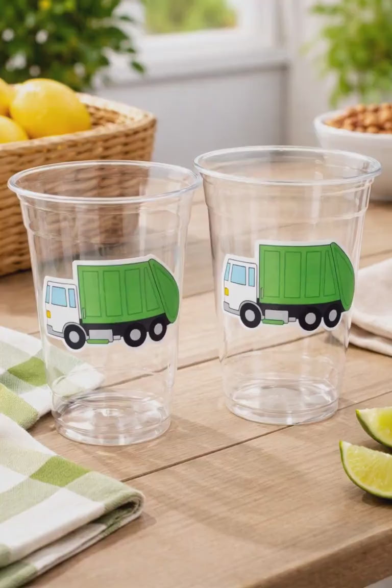 GARBAGE TRUCK PARTY Cups - Garbage Truck Treat Cups Garbage Truck Party Favors Garbage Truck Birthday Favors Trash Garbage Birthday