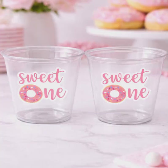 DONUT PARTY CUPS- Donut Birthday Party Donut Grow Up Donut Party Decoration Donut Birthday Decoration Donut First Birthday Donut Baby Shower