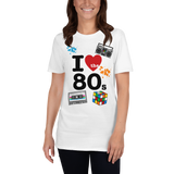 I Love The 80's Shirt, 80's T shirt, 80's T-shirt, 80's Clothing, Short-Sleeve ADULT Unisex T-Shirt