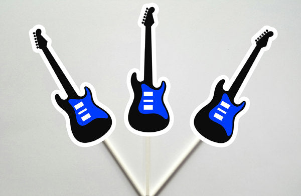 Guitar Cupcake Toppers, Rock Star Cupcake Toppers