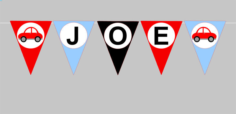 Car Cupcake Toppers, Red Car, Black Car, Blue Car