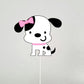 Girl Puppy Dog Cupcake Toppers, Girl Dog, Girl Dalmatian Cupcake Toppers