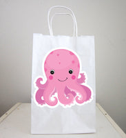 Octopus Goody Bags, Octopus Favor Bags, Octopus Party Bags, Under the Sea Goody Bags, Under the Sea Favor Bags, Pink Octopus, Girl Octopus