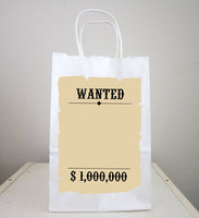 Cowboy Goody Bags, Cowboy Favor Bags, Cowboy Goodie Bags, Cowboy Party Bags, Wanted Sign Favors