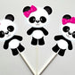 Panda Bear Cupcake Toppers, Girl Panda Cupcake Toppers (91517133A)