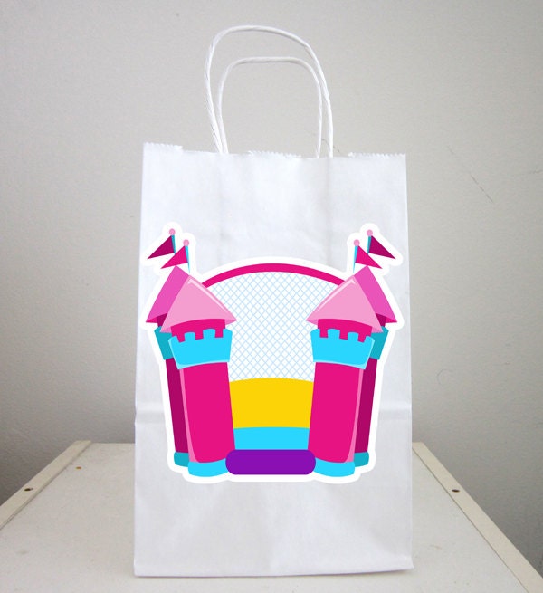Bounce House Goody Bags, Bounce House Favor Bags, Bounce House Gift Bags, Girl Bounce Party