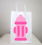 Fire Hydrant Goody Bags, Firetruck Goody Bags, Firetruck Favor Bags, Fireman Birthday Goody Bags, Firefighter Goody Bags, Pink Fire Hydrant