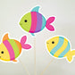 Fish Cupcake Toppers, Colorful Fish Cupcake Toppers, Under The Sea Cupcake Toppers,  82916425P