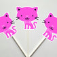 Cat Goody Bags, Cat Favor Bags, Cat Goodie Bags, Cat Party Pags, Kitty Goody Bags, Pink Cat With Bow