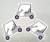Golf Cupcake Toppers, Golfing Cupcake Toppers, Golf Cart Cupcake Toppers