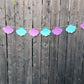 Sea Shell Garland, Sea Shell Banner, Mermaid Party Garland, Mermaid Banner, Purple and Turquoise, Purple and Teal