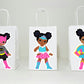 Superhero Goody Bags, Superhero Favor Bags, Superhero Birthday Party Bags, Superhero Burst Bags, Girl Superhero African American (93017215P)