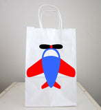 Airplane Goody Bags, Airplane Favor Bags, Plane Goody Bags, Plane Favor Bags, Red Blue Stars