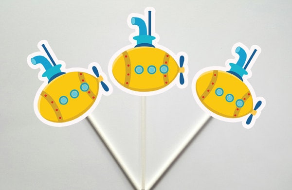 Submarine Cupcake Toppers