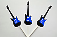 Guitar Goody Bags, Guitar Favor Bags, Guitar Gift Bags, Guitar Goodie Bags, Rock Star Goody Bags - Blue Guitar, Boy Guitar