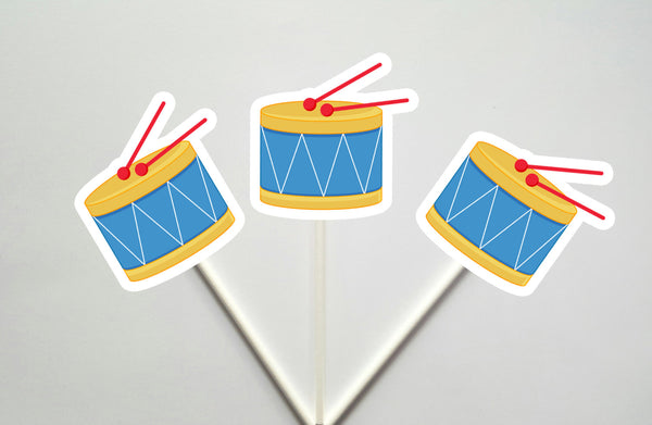 Drum Cupcake Toppers, Music Cupcake Toppers