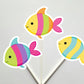 Fish Cupcake Toppers, Colorful Fish Cupcake Toppers, Under The Sea Cupcake Toppers,  82916425P