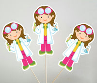 Mad Scientist Cupcake Toppers, Mad Scientist Birthday, Science Girls Cupcake Toppers