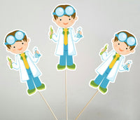 Mad Scientist Cupcake Toppers, Mad Scientist Birthday, Science Boys Cupcake Toppers