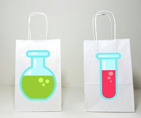 Science Goody Bags, Scientist Goody Bags, Science Favor Bags, Scientist Favor Bags, Kid Scientist, Science Favors, test tube goody bags