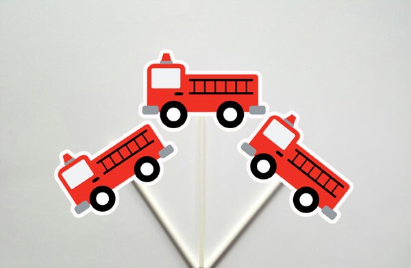 Firetruck Goody Bags, Firetruck Favor Bags, Firetruck Party Bags, Firetruck Bags