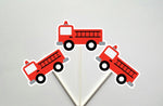 Firetruck Cupcake Toppers (810171224A)