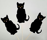Black Cat Cupcake Toppers, Halloween Cupcake Toppers 9320951A