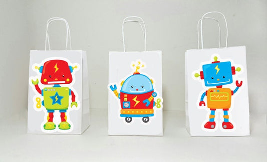 Robot Goody Bags, Robot Gift Bags, Robot Favor Bags, Robot Party Bags, Robot Favors