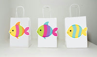 Fish Goody Bags, Fish Favor Bags, Fish Party Bags, Under the Sea Goody Bags - Under the Sea, Pink Whale, Girl Whale