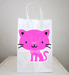 Cat Goody Bags, Cat Favor Bags, Cat Goodie Bags, Cat Party Pags, Kitty Goody Bags, Pink Cat With Bow