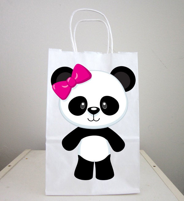 Panda Bear Cupcake Toppers, Girl Panda Cupcake Toppers (91517133A)