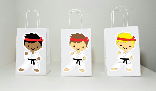 Karate Goody Bags, Karate Boy Goody Bags, Karate Favor Bags, Karate Gift Bags