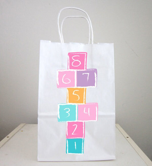 Hopscotch Goody Bags, Hopscotch Favor Bags. Hopscotch Gift Bags, Hopscotch